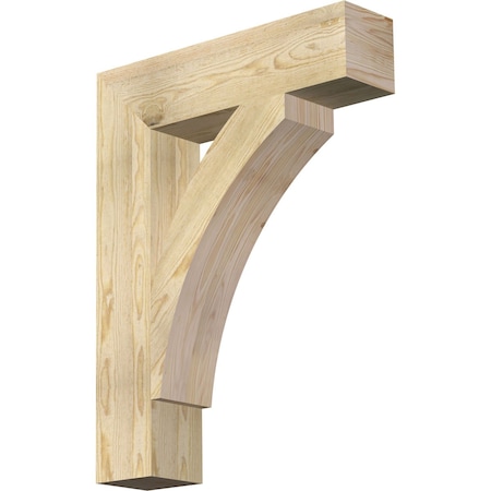 Ekena Millwork Thorton Block Rough Sawn Bracket, Douglas Fir, 6"W x 26"D x 34"H BKT06X26X34THR05RDF